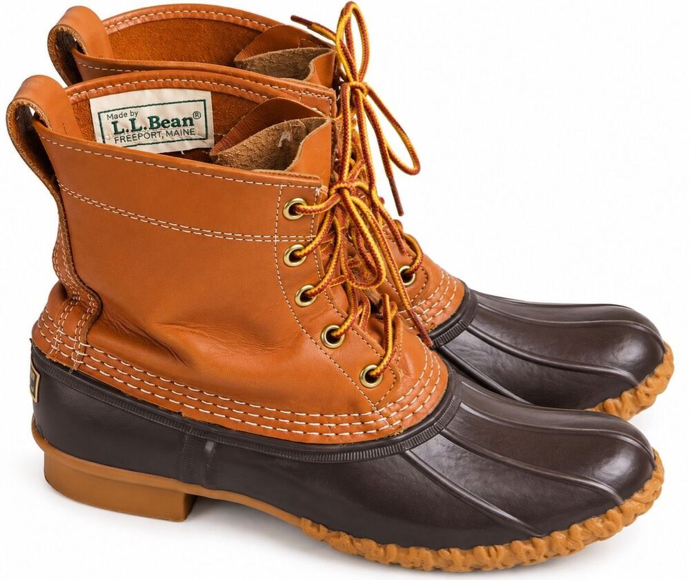 L.L.Bean Vintage Brown Leather Maine Hunting Duck Boots Women's Size 8